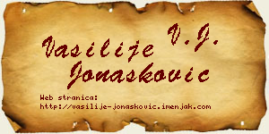 Vasilije Jonašković vizit kartica